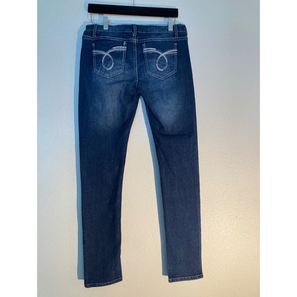 rue21 Womens Low Rise Skinny Jeans Dark Wash Blue Stretch Denim Size 7/8R - Picture 2 of 10